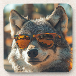 Wolf at the beach コースター