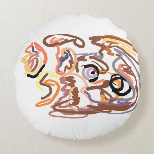 Wolf Autumn free ラウンドクッション (正面)