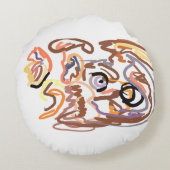 Wolf Autumn free ラウンドクッション (裏面)