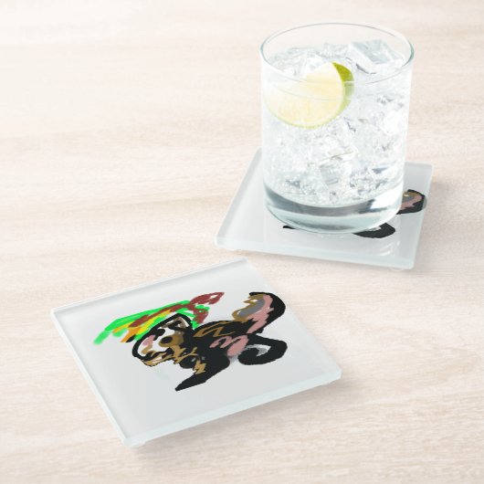 Wolf autumn joy ガラスコースター (アングル)