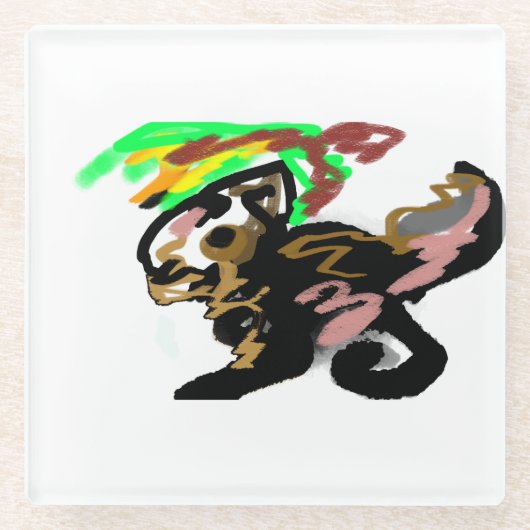 Wolf autumn joy ガラスコースター (正面)