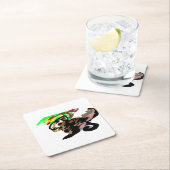 Wolf autumn joy スクエアペーパーコースター (インサイチュ)