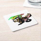 Wolf autumn joy スクエアペーパーコースター (アングル)