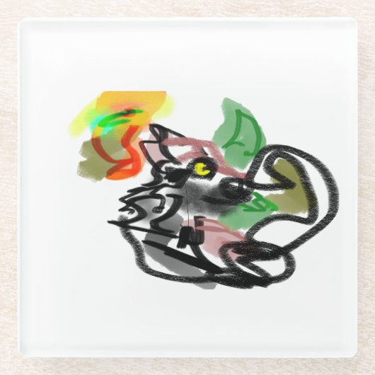 Wolf autumn runner  ガラスコースター (正面)