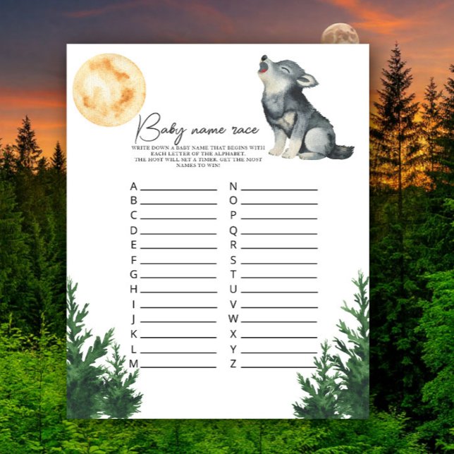 Wolf baby shower - Baby name race game (クリエイターアップロード済み)