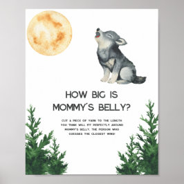 Wolf baby shower - How big is mommy's belly ポスター