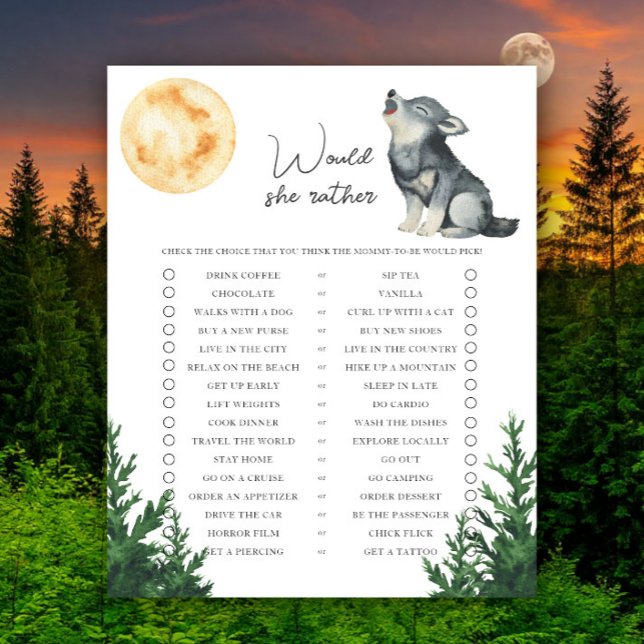 Wolf Baby shower Would she rather (クリエイターアップロード済み)