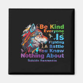 Wolf Be Kind Suicide Awareness Mental Health Suprt マグネット (正面)