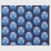 Wolf Blau Magie Mystik ラッピングペーパー (フラット)