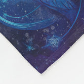 Wolf Blau Magie Sternenhimmel Zauber フリースブランケット (角)