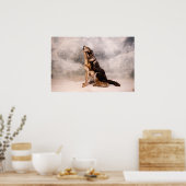 Wolf Bodypainting Illusion ポスター (キッチン)