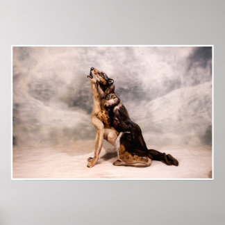 Wolf Bodypainting Illusion ポスター