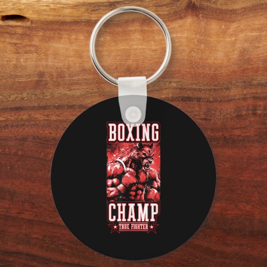 Wolf Boxing Champ _ Boxer Fighter Motivation  キーホルダー (正面)