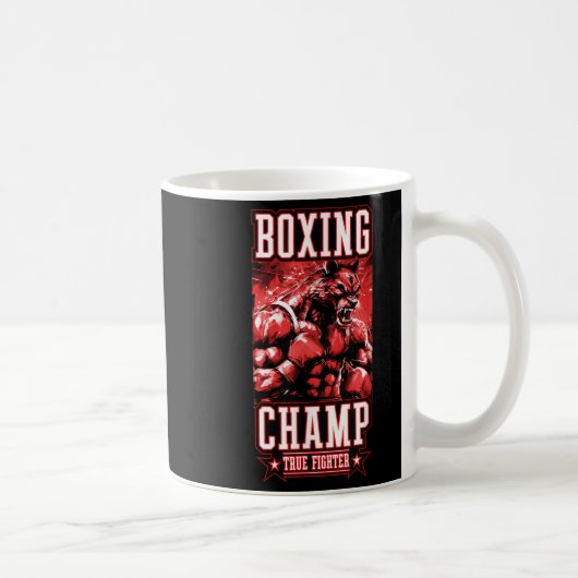Wolf Boxing Champ _ Boxer Fighter Motivation  コーヒーマグカップ (右)