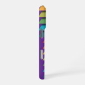 Wolf Breaking Through Color Stripes – Bold Graphic iPhoneケース (右側面)