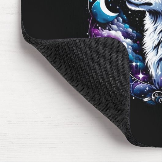 Wolf Celestial Dream Night Howling Moon Funny Wolv マウスパッド (コーナー)
