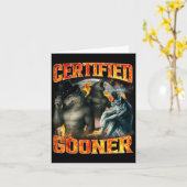 Wolf Certified Gooner Funny Bootleg Meme Dad Papa  カード (黄色い花)