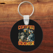 Wolf Certified Gooner Funny Bootleg Meme Dad Papa  キーホルダー (正面)