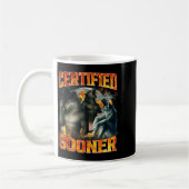 Wolf Certified Gooner Funny Bootleg Meme Dad Papa  コーヒーマグカップ (左)