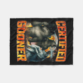 Wolf Certified Gooner Funny Bootleg Meme Dad Papa  フリースブランケット (正面(横))