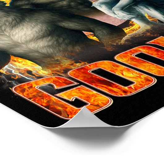 Wolf Certified Gooner Funny Bootleg Meme Dad Papa  ポスター (角)