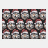 Wolf Christmas Funny Xmas Gift Animal Lovers  ラッピングペーパーシート (正面)