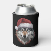 Wolf Christmas Funny Xmas Gift Animal Lovers  缶クーラー (缶正面)