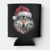 Wolf Christmas Funny Xmas Gift Animal Lovers  缶クーラー (正面)