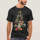 Wolf Christmas Tree X-mas Lover Gift Tシャツ (正面)