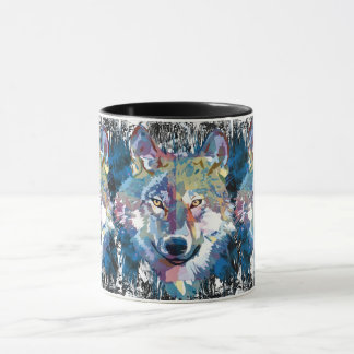Wolf Coffee Mug - Retro Wolf Polygon マグカップ