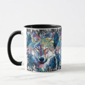 Wolf Coffee Mug - Retro Wolf Polygon マグカップ (左)