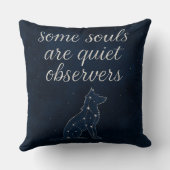 Wolf Constellation Indigo Celestial Throw Pillow クッション (裏面)