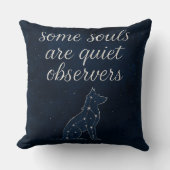 Wolf Constellation Indigo Celestial Throw Pillow クッション (正面)