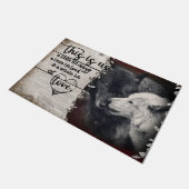Wolf Couples Mat, Cute Wolf Picture Rug ドアマット (アングル)