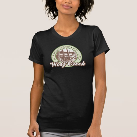 Wolf Creekの女性ピンクかブラウンのティー Tシャツ (正面)
