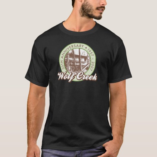 Wolf Creekの男性黒いティー Tシャツ (正面)