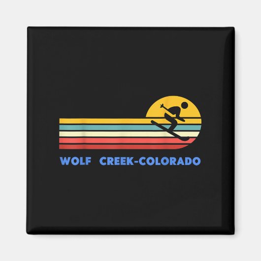 Wolf Creek Colorado Skiing Skier Ski Retro Sunset  マグネット (正面)