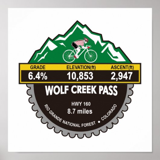 WOLF CREEK PASS- RIO GRANDE NF, CO -"MOUNTAIN" ポスター (正面)