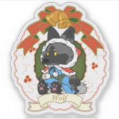 wolf Custom-Cut Vinyl Sticker シール (正面)