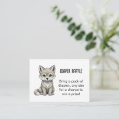 Wolf Diaper Raffle Baby Shower エンクロージャーカード (スタンド正面)