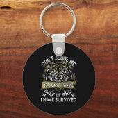 Wolf Dont Judge Me You Cant Handle  キーホルダー (正面)