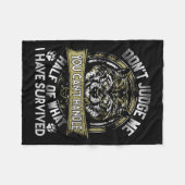 Wolf Dont Judge Me You Cant Handle  フリースブランケット (正面(横))