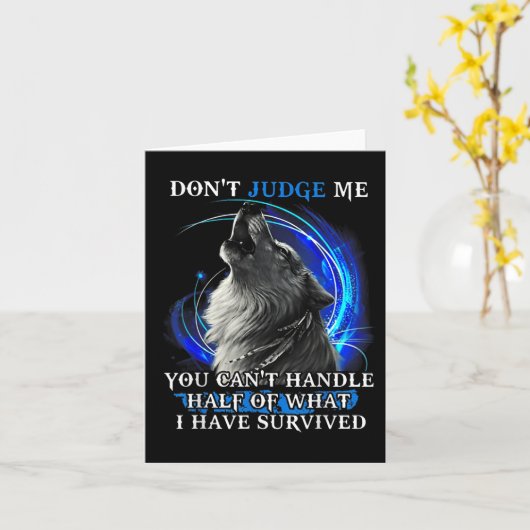 Wolf Don't Judge Me You Can't Handle Half  カード (黄色い花)