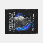 Wolf Don't Judge Me You Can't Handle Half フリースブランケット (正面(横))