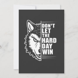 Wolf Don't Let The Hard Day Win Quote Art シーズンカード