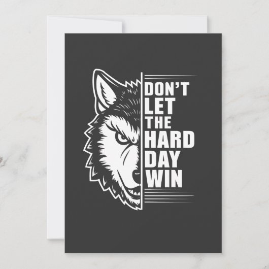 Wolf Don't Let The Hard Day Win Quote Art シーズンカード (正面)