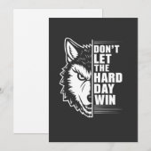 Wolf Don't Let The Hard Day Win Quote Art シーズンカード (正面/裏面)