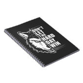 Wolf Don't Let The Hard Day Win Quote Art ノートブック (右側)