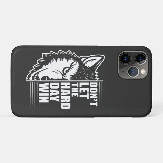 Wolf Don't Let The Hard Day Win Quote Art Case-Mate iPhoneケース (裏面(横))