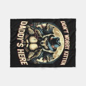 Wolf Dont Worry Kitten Daddys Here Meme Cringe Men フリースブランケット (正面(横))